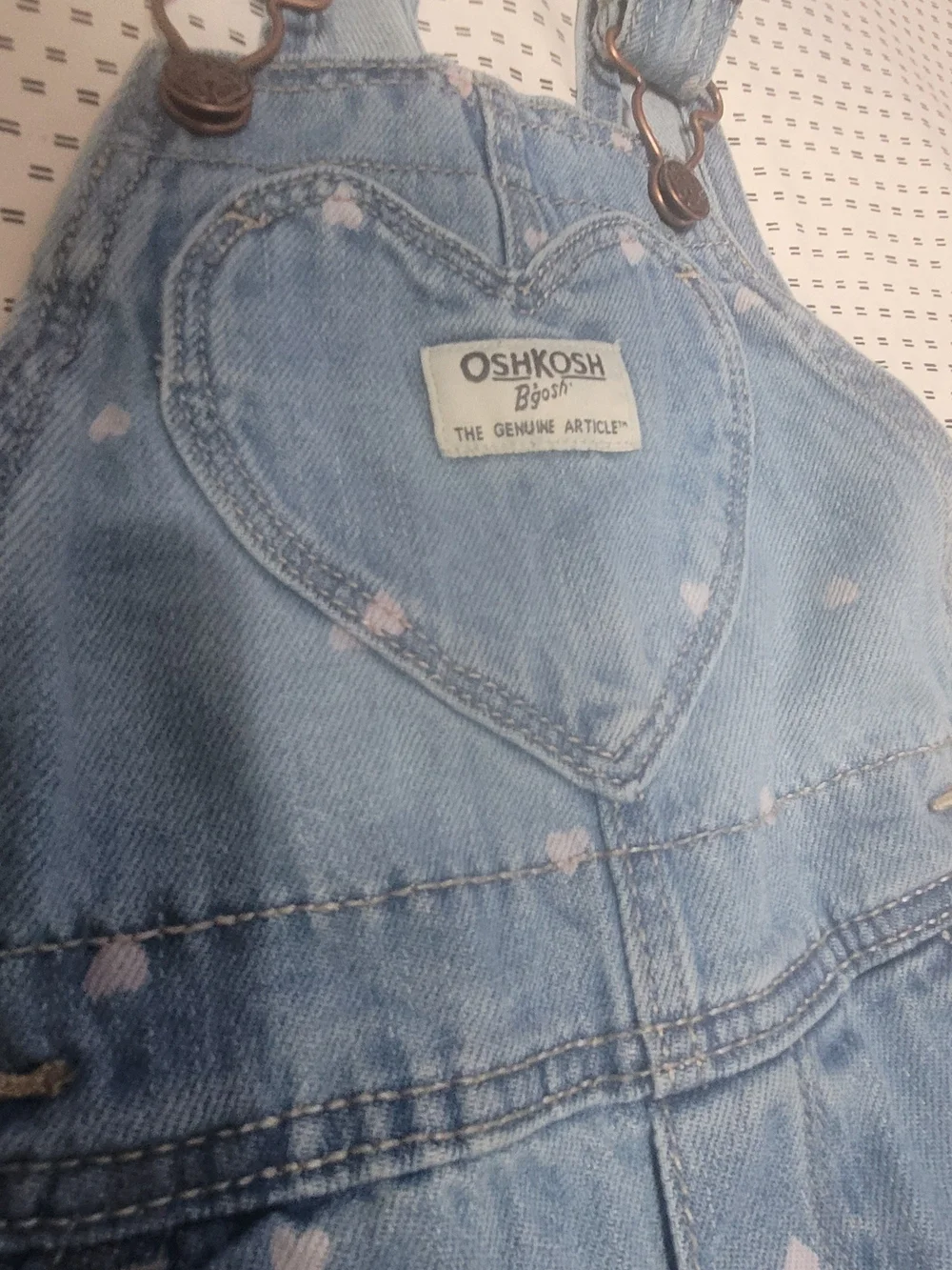 OshKosh B'gosh Light Blue Denim Overalls with Heart Bib